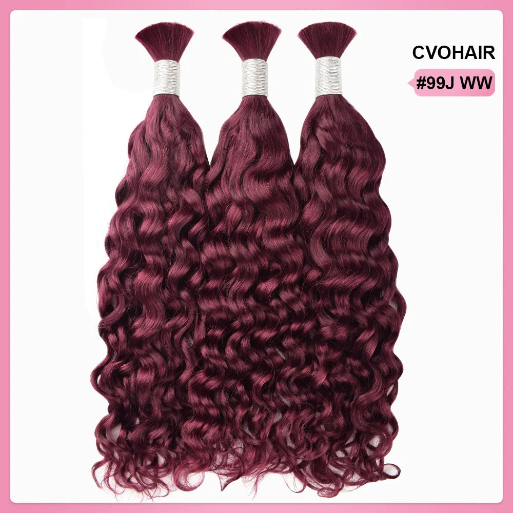 #99J Burgundy 100% Human Hair Braid Styles CVOHAIR