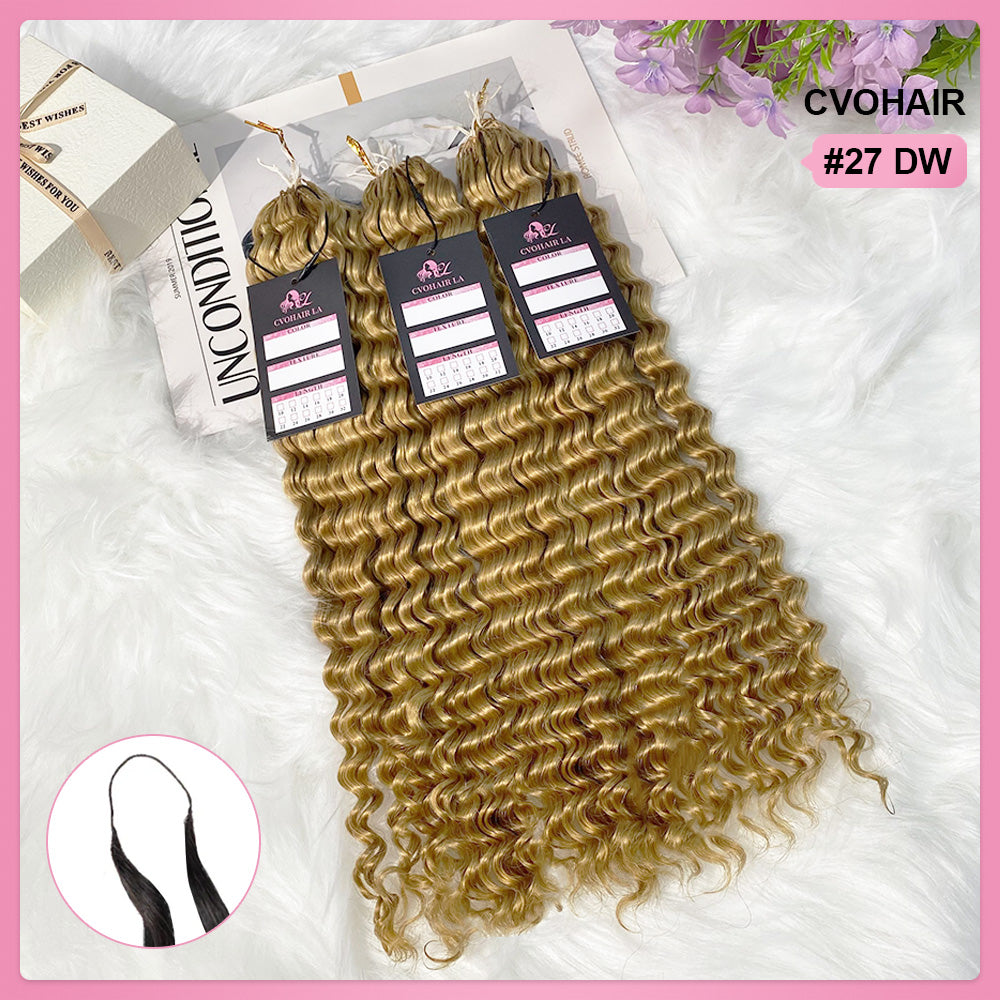 #27 Deep Wave Crochet Human Hair Extensions CVOHAIR