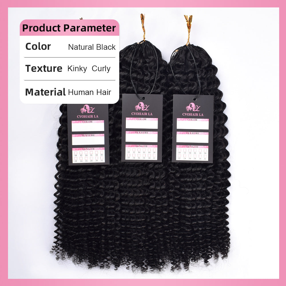 Crochet Human Hair Kinky Curly Hair Extensions CVOHAIR