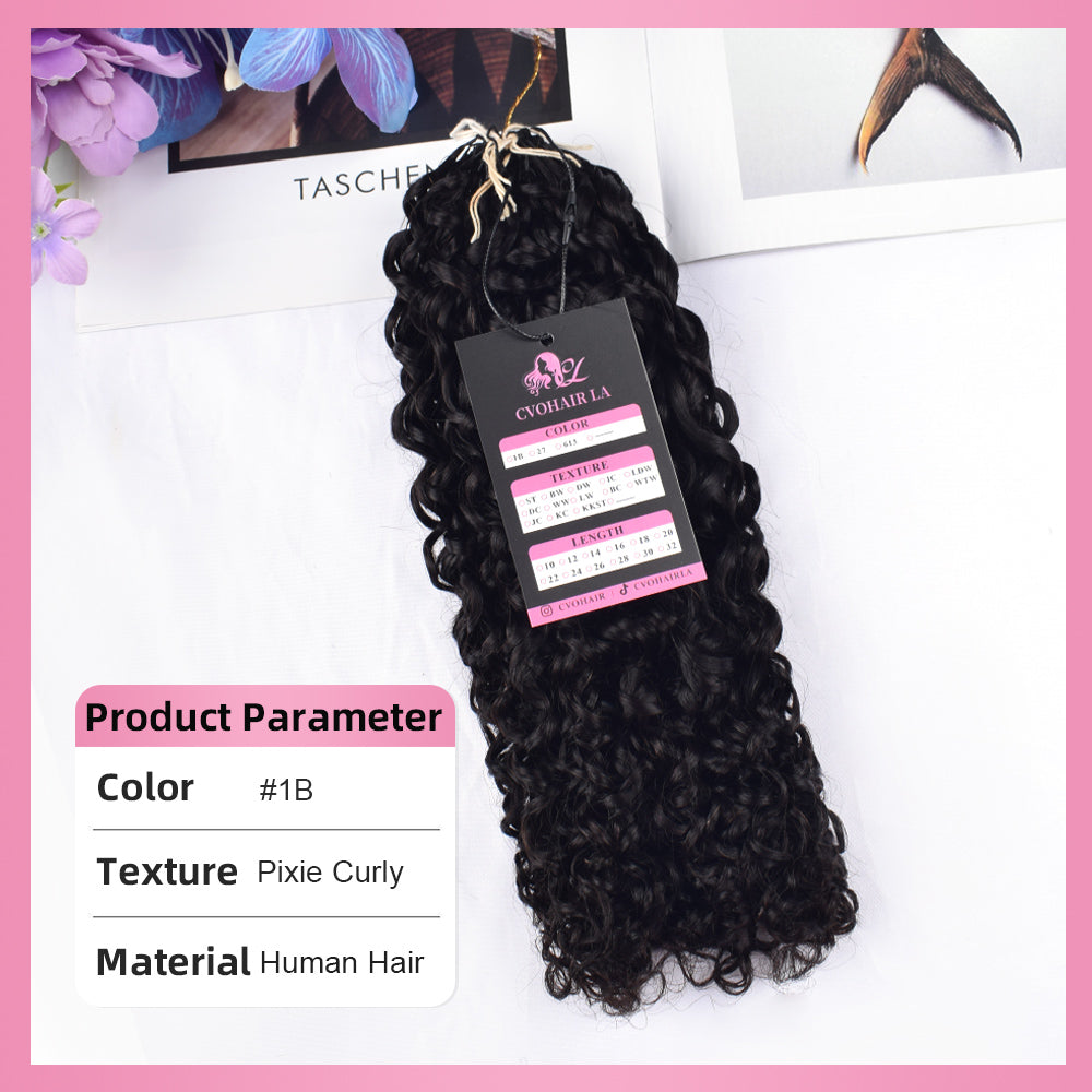 Pixie Curly 100% Human Hair Hair Extensions CVOHAIR