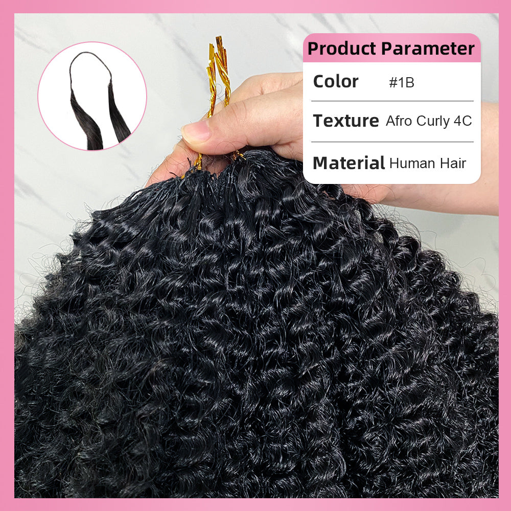 Crochet Human Hair Afro Curly 4C Hair Extensions CVOHAIR