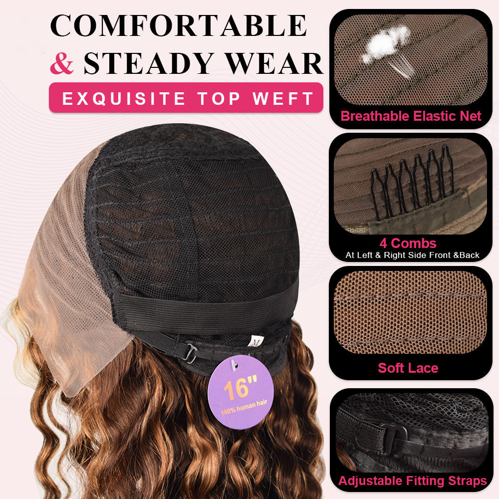 #4/27 Loose Deep Wave HD Lace Front Wigs Human Hair 200% Density Transparent Lace Frontal Wigs Pre Plucked With Baby Hair CVOHAIR