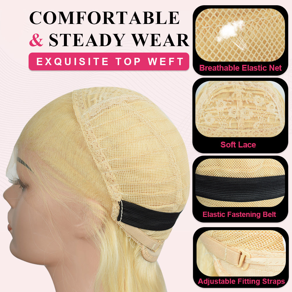 #613 Bob Straight HD Lace Front Wigs Human Hair 180% Density Transparent Lace Frontal Wigs Pre Plucked With Baby Hair CVOHAIR