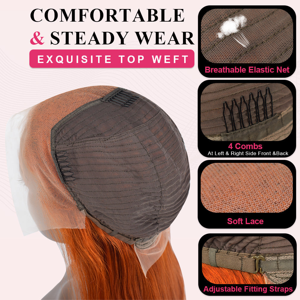 #350 Straight HD Lace Front Wigs Human Hair 200% Density Transparent Lace Frontal Wigs Pre Plucked With Baby Hair CVOHAIR