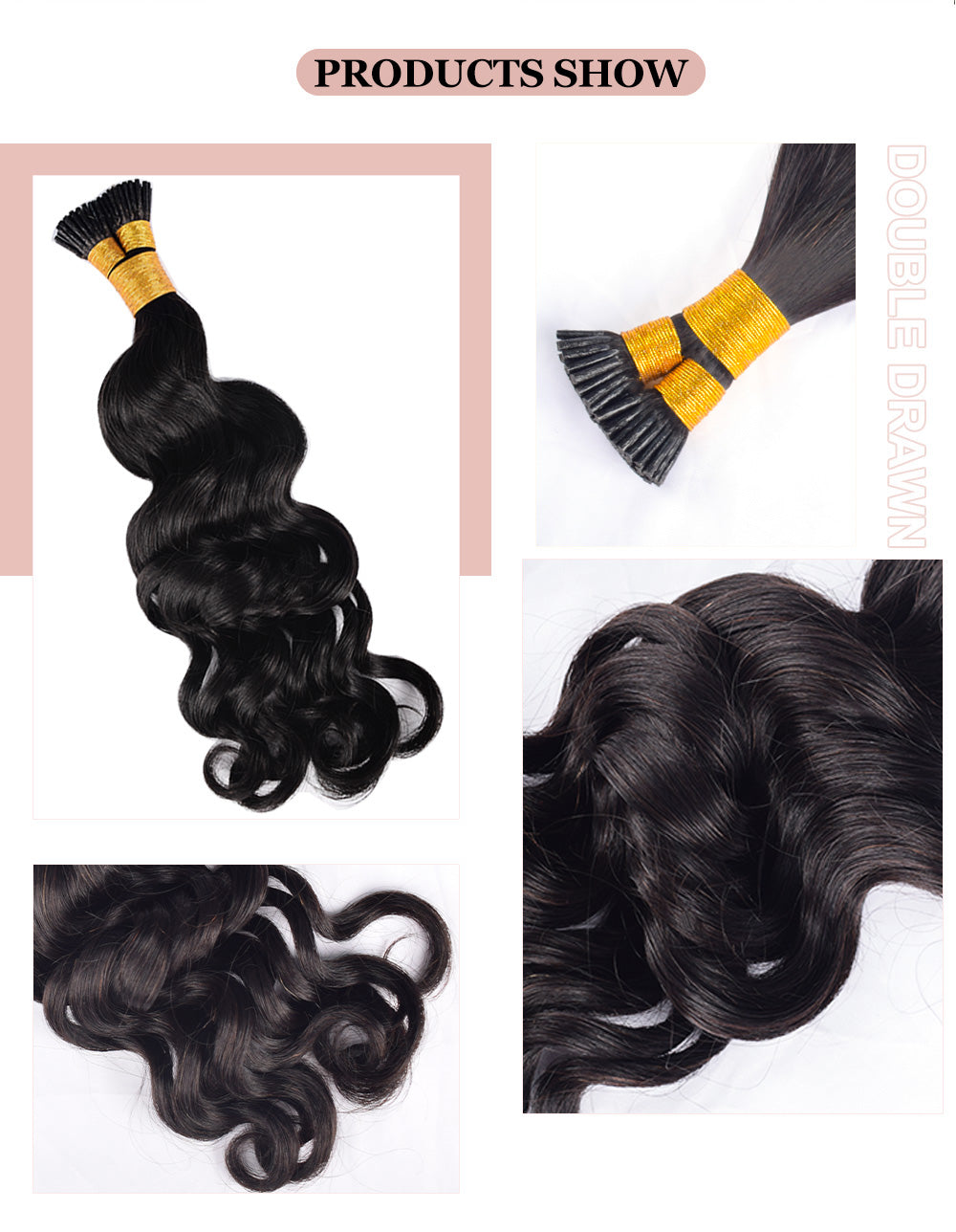 Loose Deep Wave I Tip Free Shipping Hair Extensions 100% Real Human Hair 100g CVOHAIR