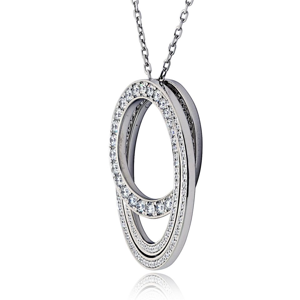 Carthttier 18K White Gold Diamond Etincelle Pendant