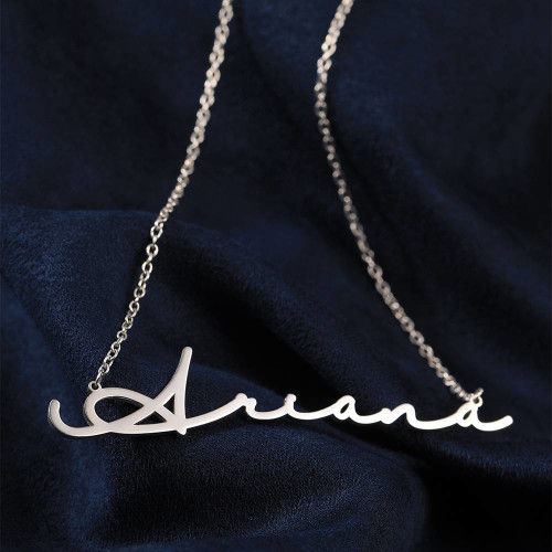Handwriting Name Necklace Rose Gold Pendant with Chain