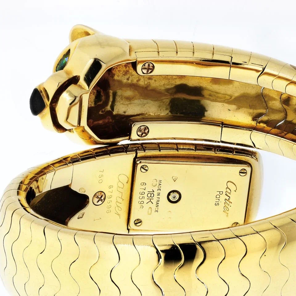 Carthttier Panthere 18K Yellow Gold Wrap-Around Vintage Lakarda Women Watch