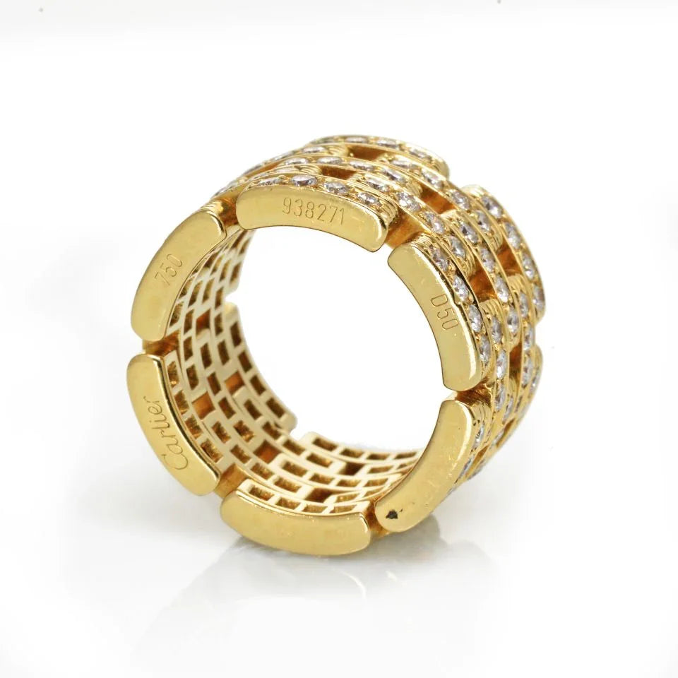 Carthttier Maillon 18K Yellow Gold 2.60cts Diamond Ring