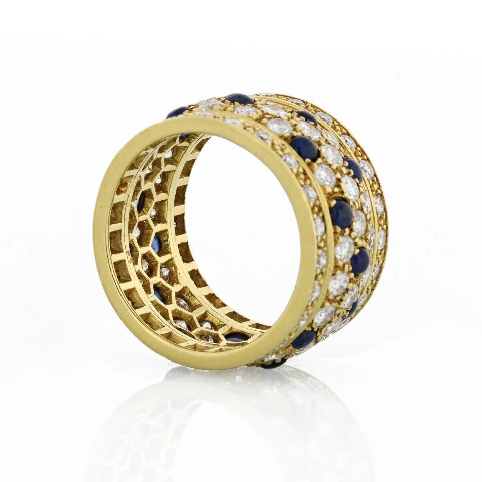 Carthttier Nigeria 18K Yellow Gold Sapphire And Diamond Ring