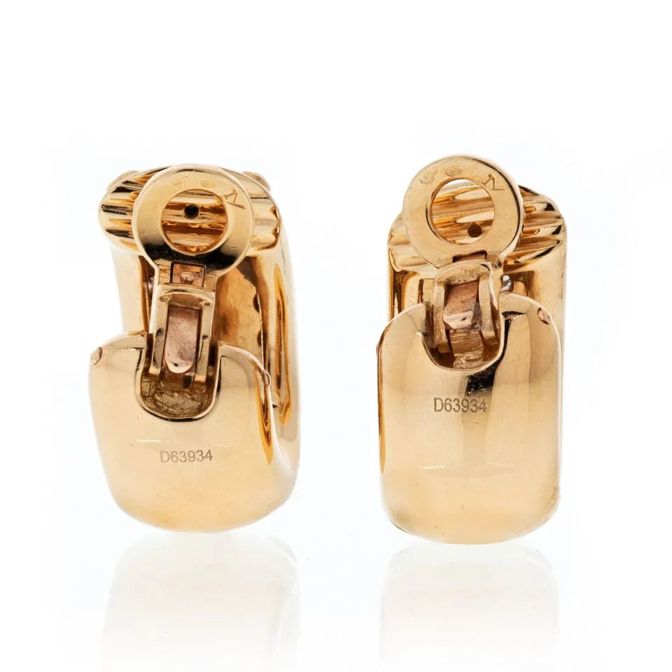 Carthttier Hoop 18K Yellow Gold Diamond Huggie Earrings