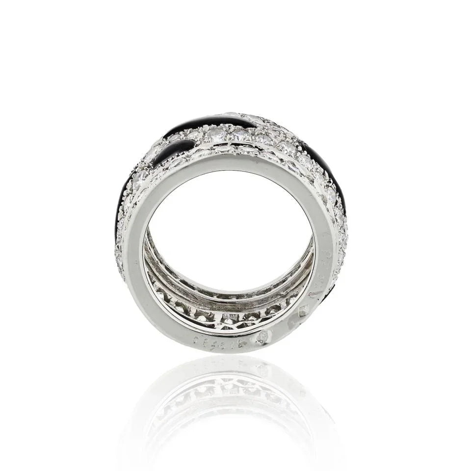 Carthttier Platinum Nigeria Diamond And Onyx Eternity Band