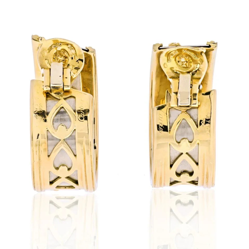 Carthttier 18K Two Tone Walking Panthere Hoop Earrings