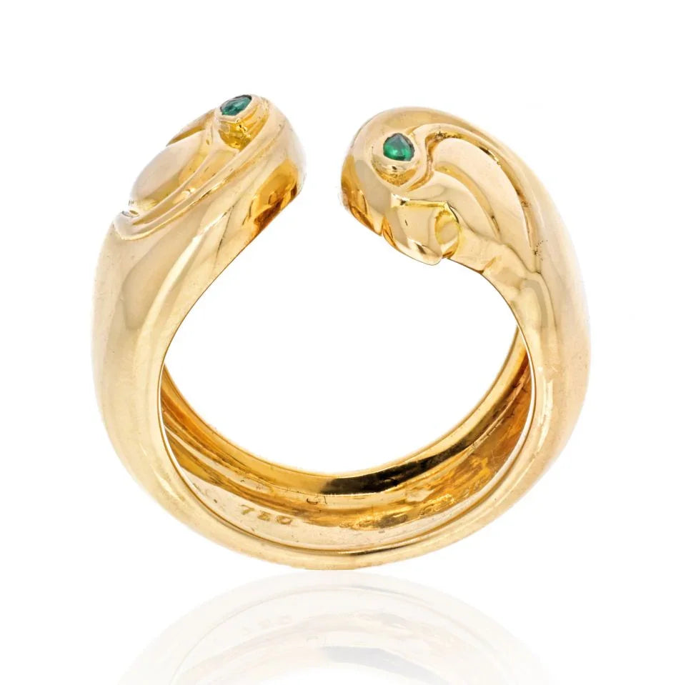 Carthttier 18K Yellow Gold Falcon Head Anoubois Ring