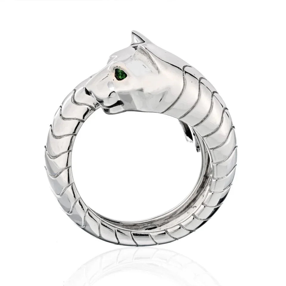 Carthttier 18K White Gold High Polished Panthere Lakarda Ring