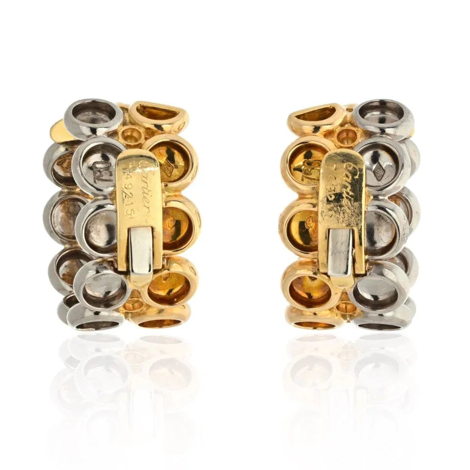 Carthttier 18K Two Tone Honeymoon Huggie Earrings