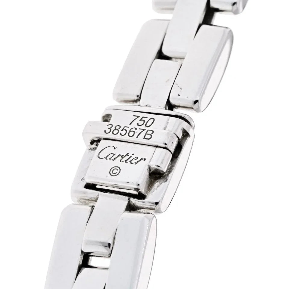 Carthttier 18K White Gold Maillon Panthere 3 Row Diamond Necklace