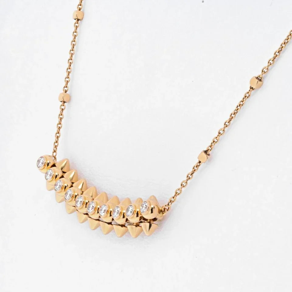 Carthttier 18K Yellow Gold Clash Diamond Necklace