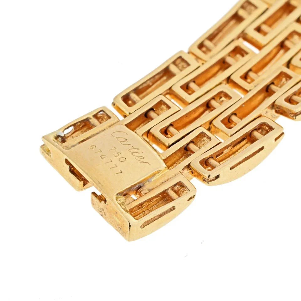 Carthttier 18K Yellow Gold Mahango Walking Panthere Diamond Collar Necklace