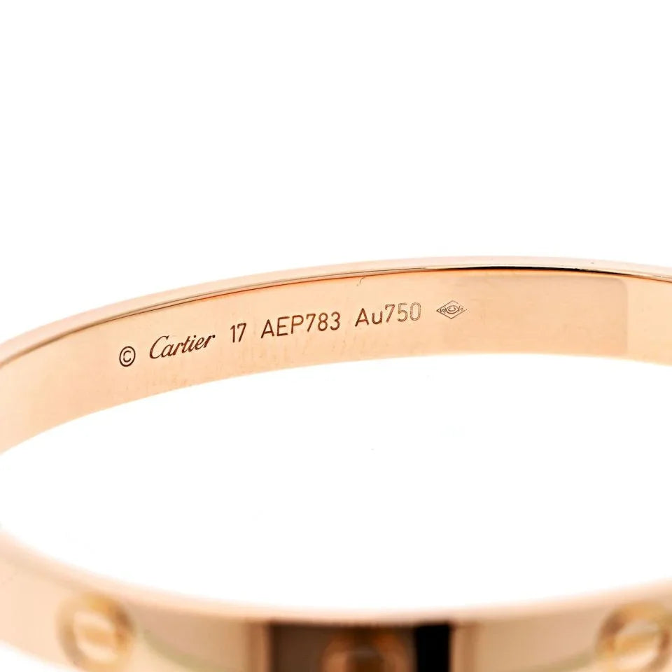 Carthttier Love 18K Rose Gold Love Bracelet SZ 17 Bracelet