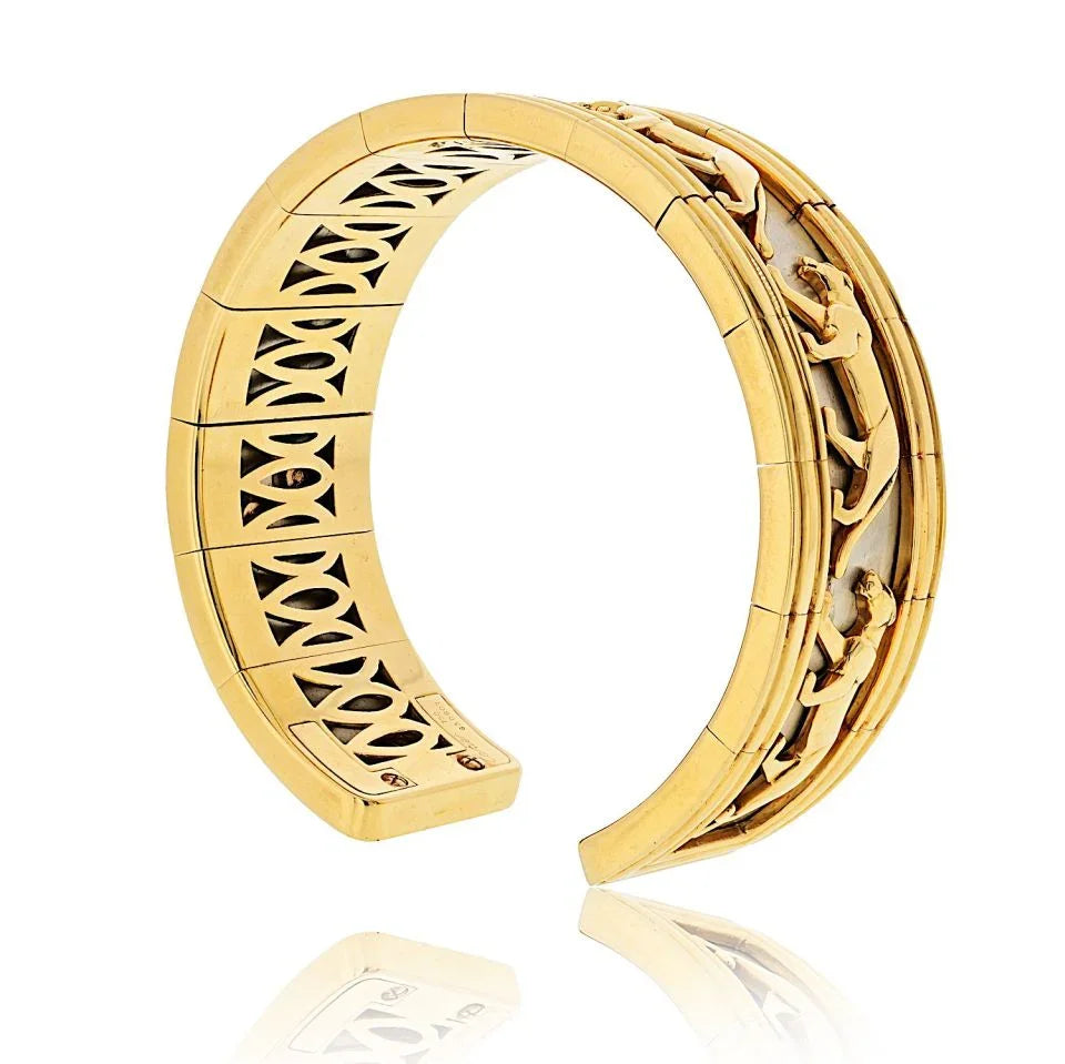 Carthttier 18K Yellow Gold Walking Panthere Bracelet