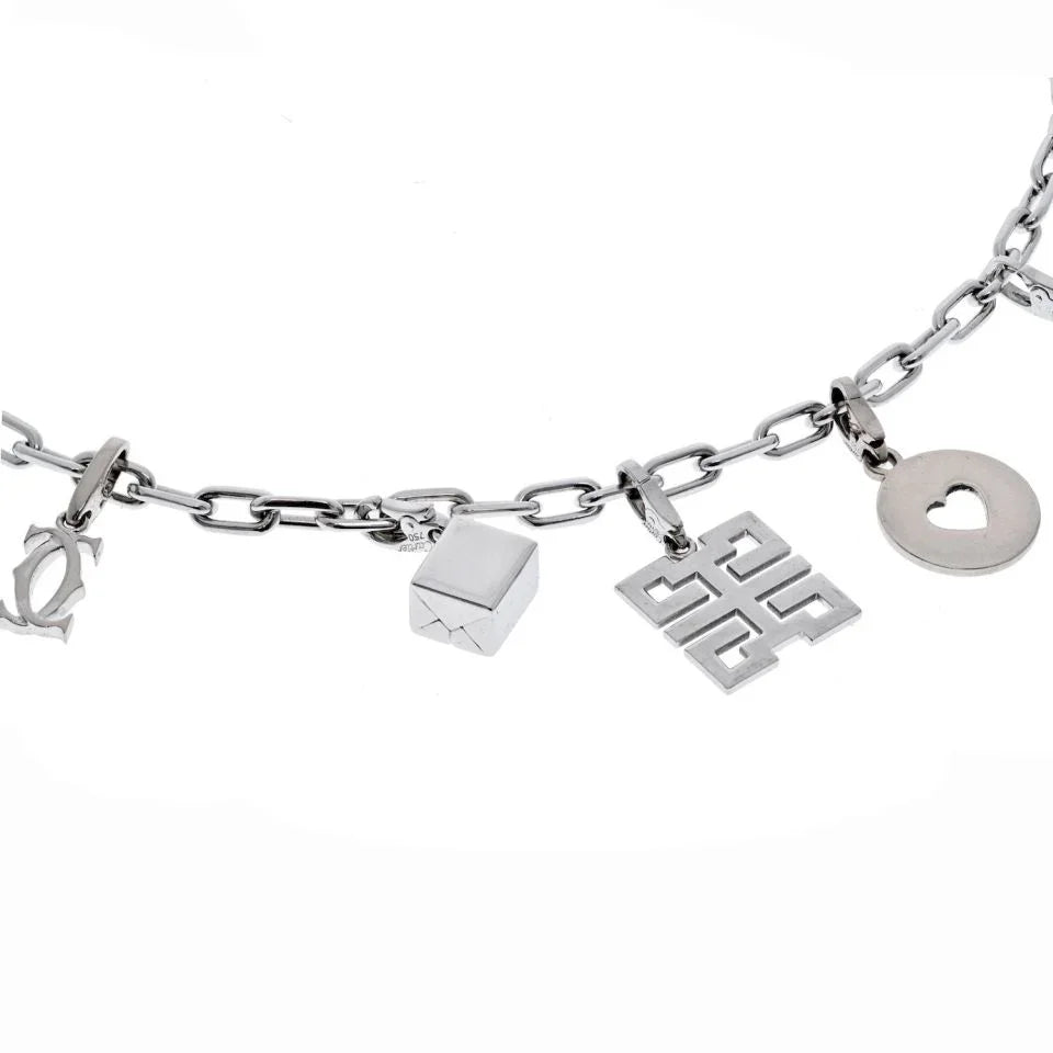 Carthttier 18K Two Tone Santos 12 Charm Necklace