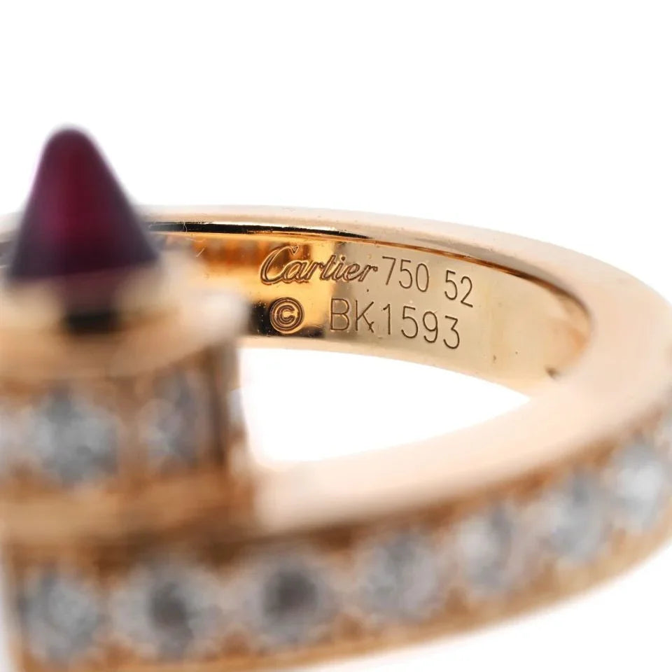 Carthttier 18K Rose Gold Diamond And Garnet Menotte Ring