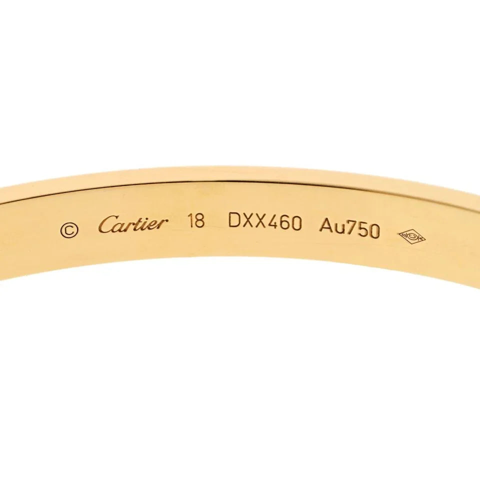 Carthttier Love 18K Yellow Gold Love Size 18 With Box And Screwdriver Bangle Bracelet