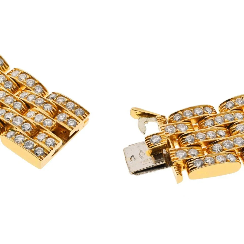 Carthttier 18K Yellow Gold Panthere Maillon Diamond Collar Necklace