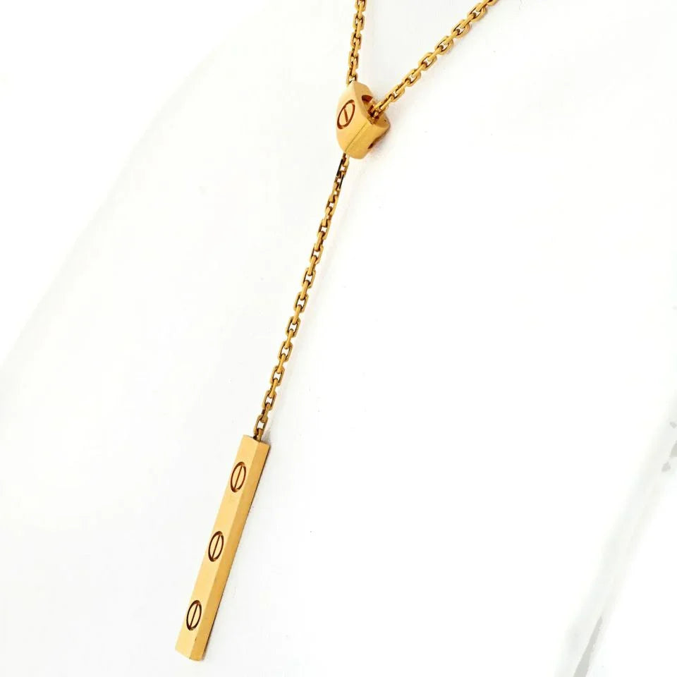 Carthttier 18K Yellow Gold Love Lariat Necklace