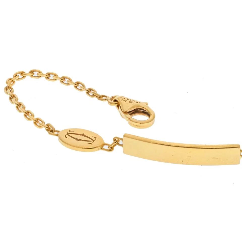 Carthttier 18K Yellow Gold ID Plate His And Hers Charms Chain Bracelet