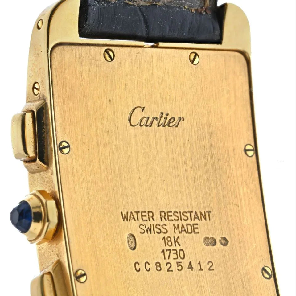 Carthttier Tank Americaine 18K Yellow Gold 1730 Women Watch