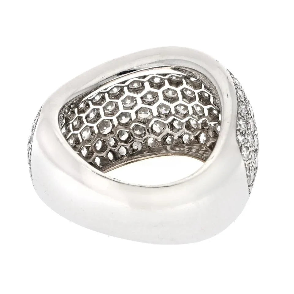 Carthttier 18K White Gold 5.00cttw Pave Multirow Diamond Ring