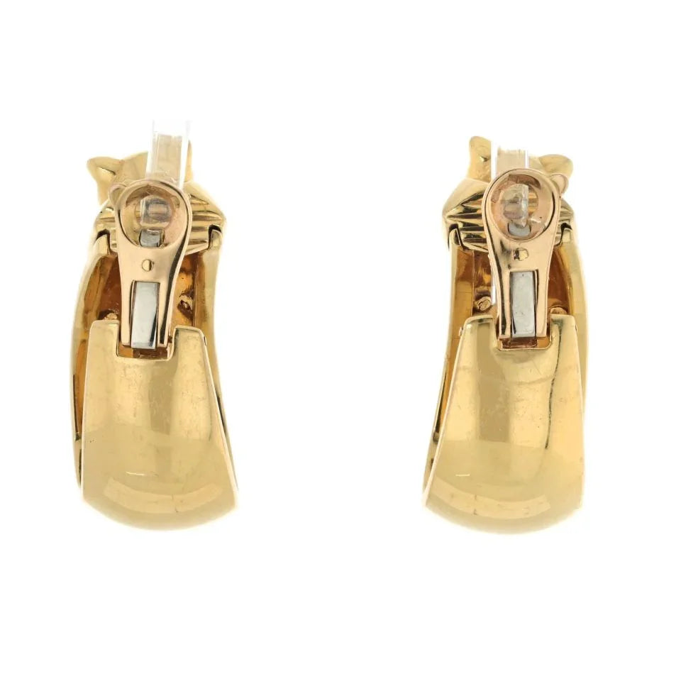 Carthttier 18K Yellow Gold Panthere Heads Hoops Earrings