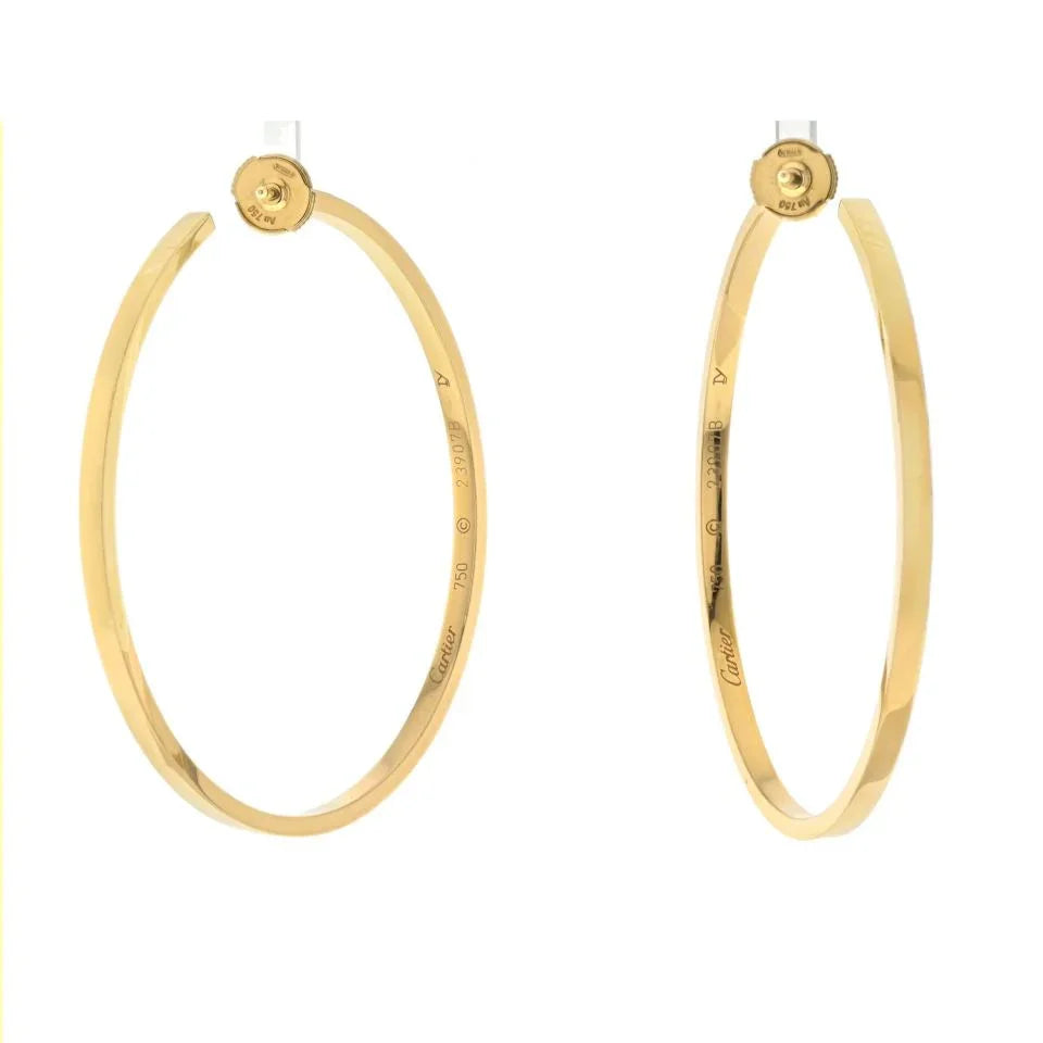 Carthttier 18K Yellow Gold 5.00cttw Round Diamond Large Hoop Earrings