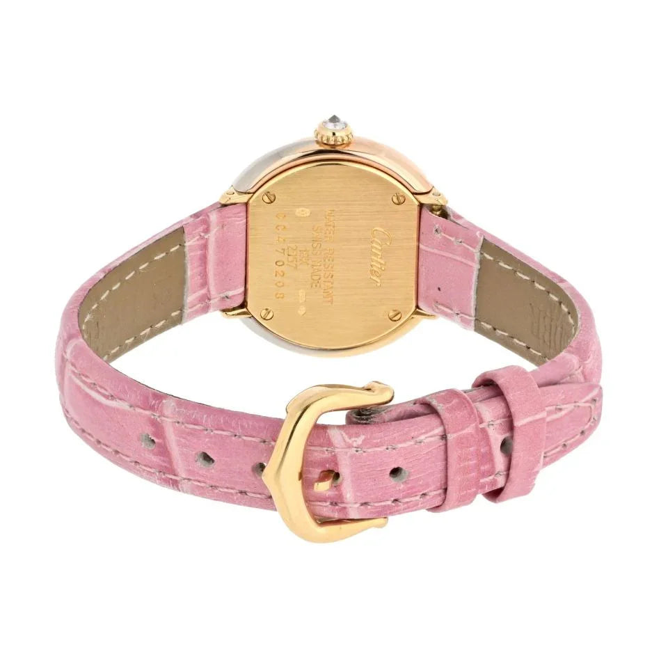 Carthttier Trinity 18K Tri Color Trinity Round Dial 27mm 1990's Diamond Women Watch