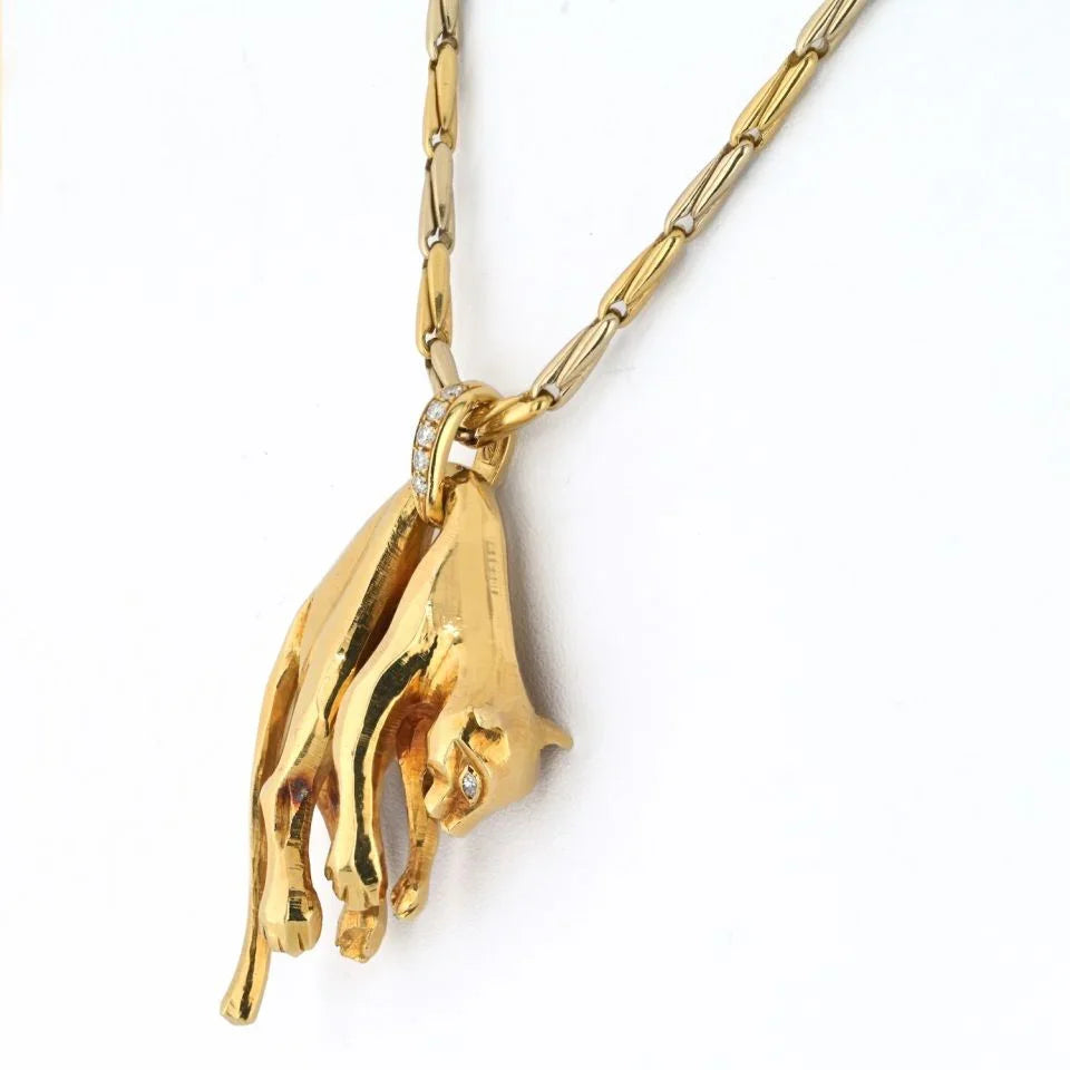 Carthttier 18K Yellow Gold Iconic Hanging Panthere Necklace