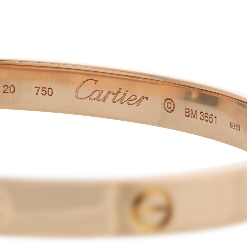 Carthttier Love 18K Rose Gold Size 20 Bangle Bracelet