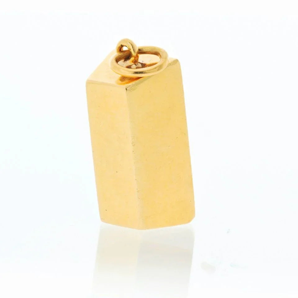 Carthttier 18K Yellow Gold 1970's 1 Oz Ingot Bar Pendant