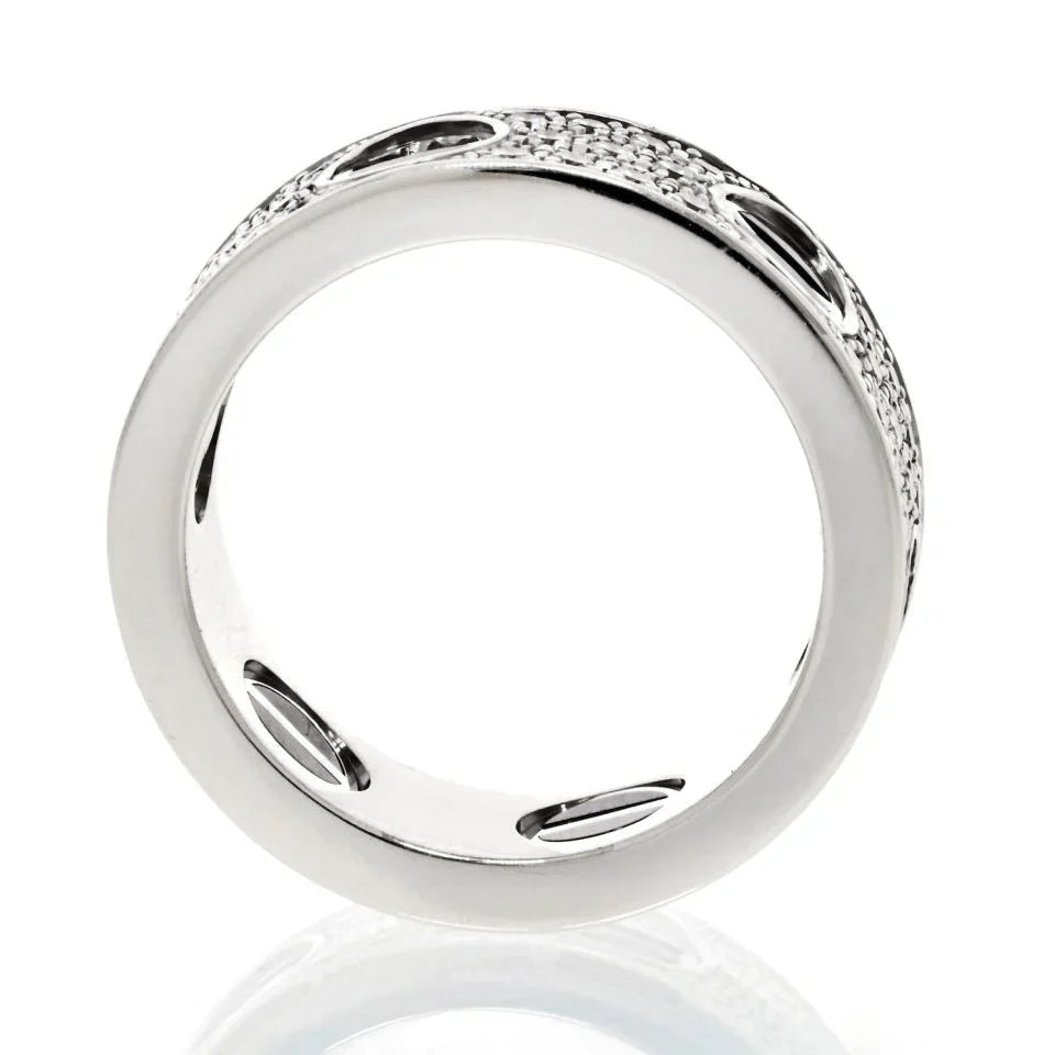 Carthttier 18K White Gold Love Black Ceramic EU 49 Ring