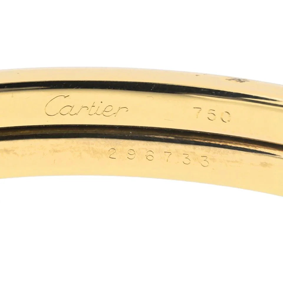 Carthttier Panthere 18K Yellow Gold Silverium Double Head Bracelet