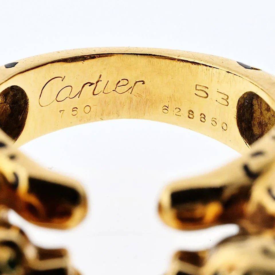 Carthttier 18K Yellow Gold Double Panthere Ring