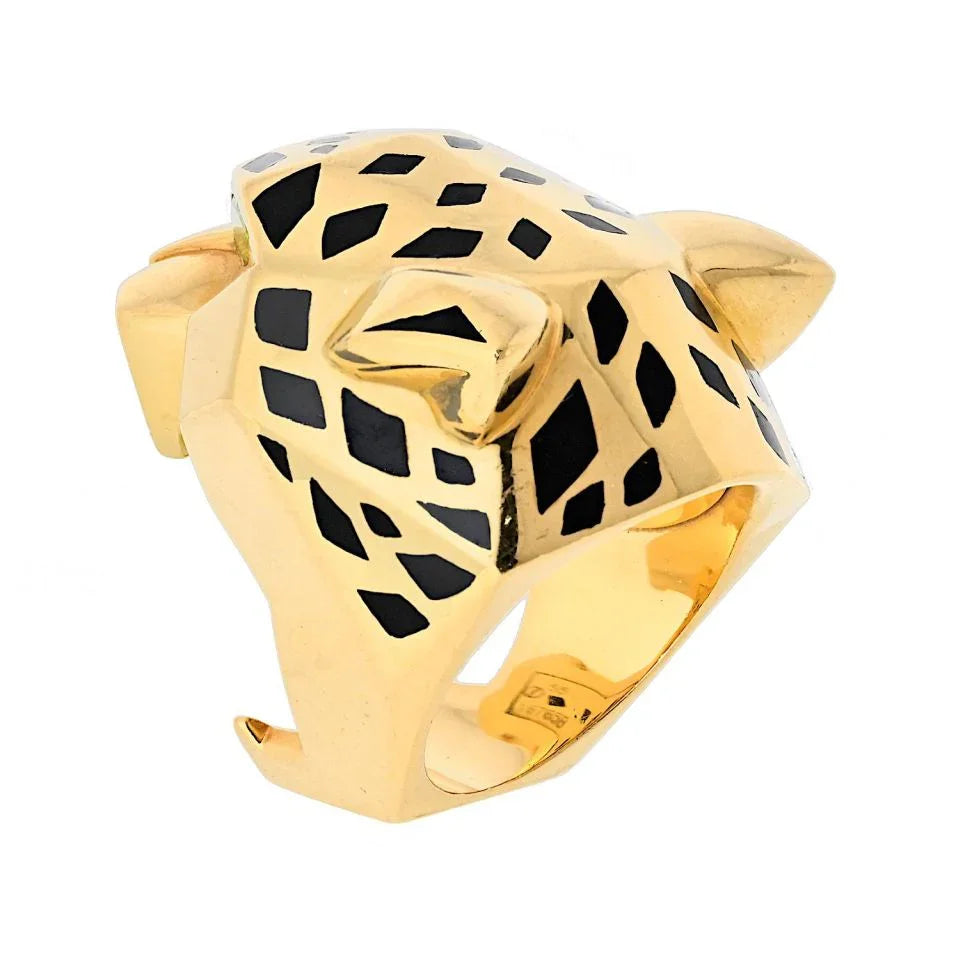 Carthttier 18K Yellow Gold Panthere Head Ring