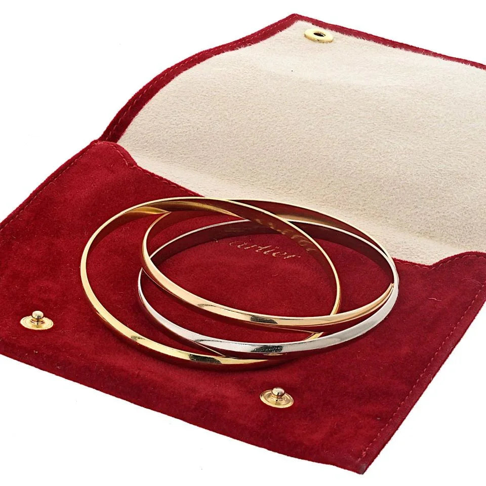 Carthttier Trinity 18K Tri Color Small Model Roller Bangle Bracelet