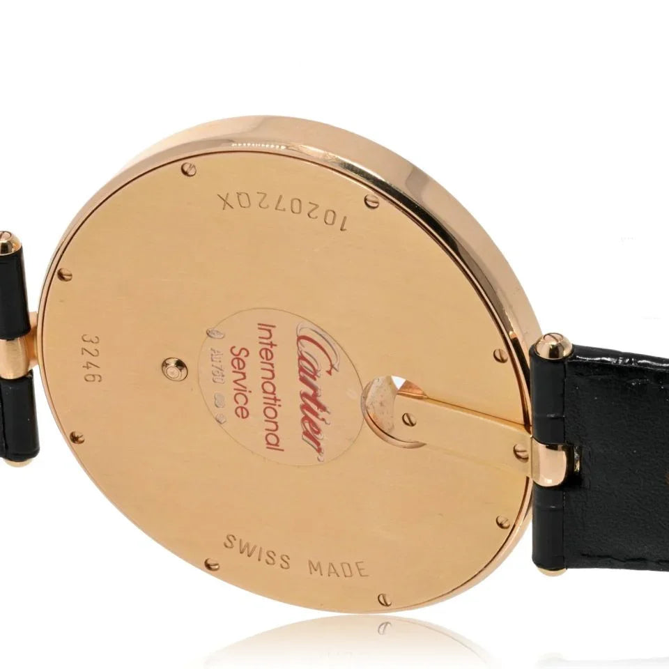 Carthttier 18K Rose Gold Captive 55mm Diamond Bezel And Diamond Dial Watch