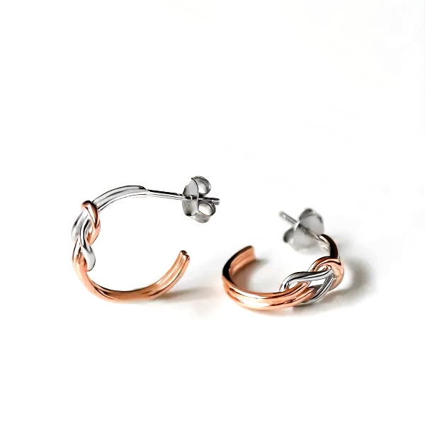 Knot Earrings Minimalist Jewelry Silver Wire Studs