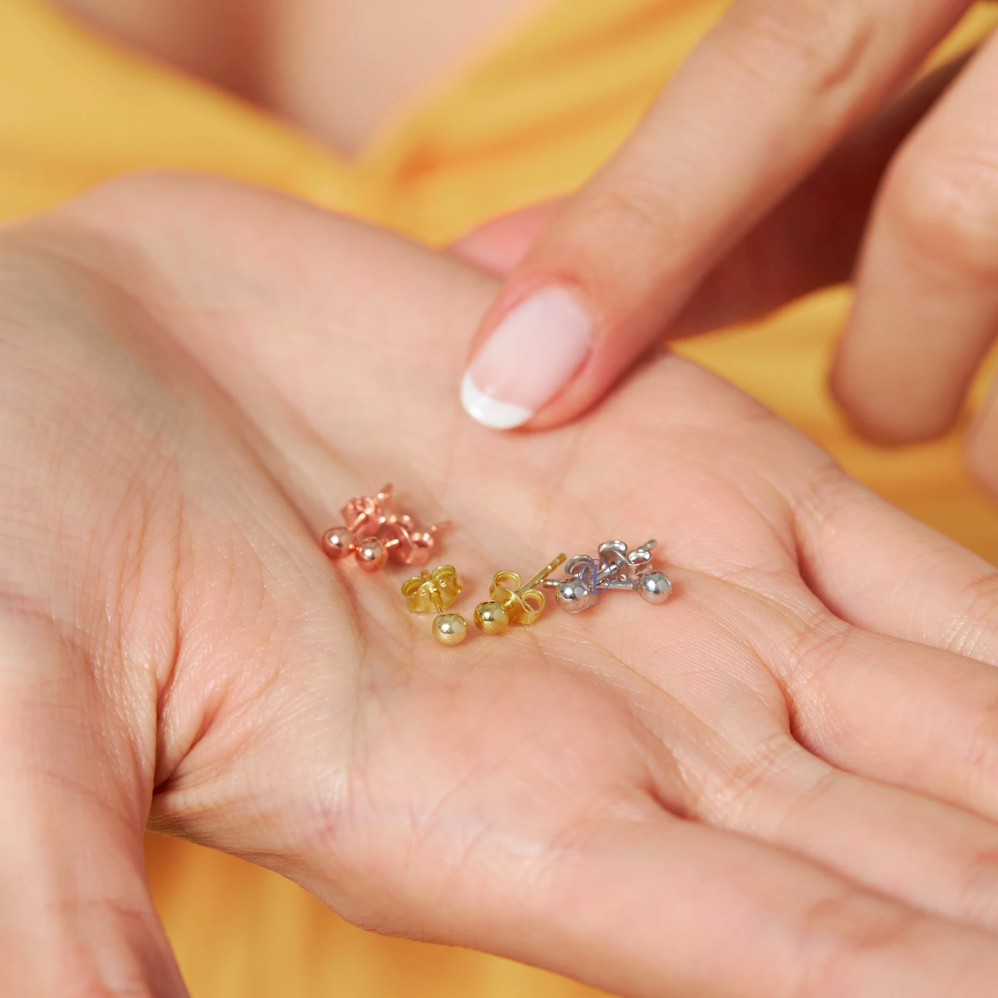 Ball Stud Earrings for Women Simple Sterling Silver Jewelry