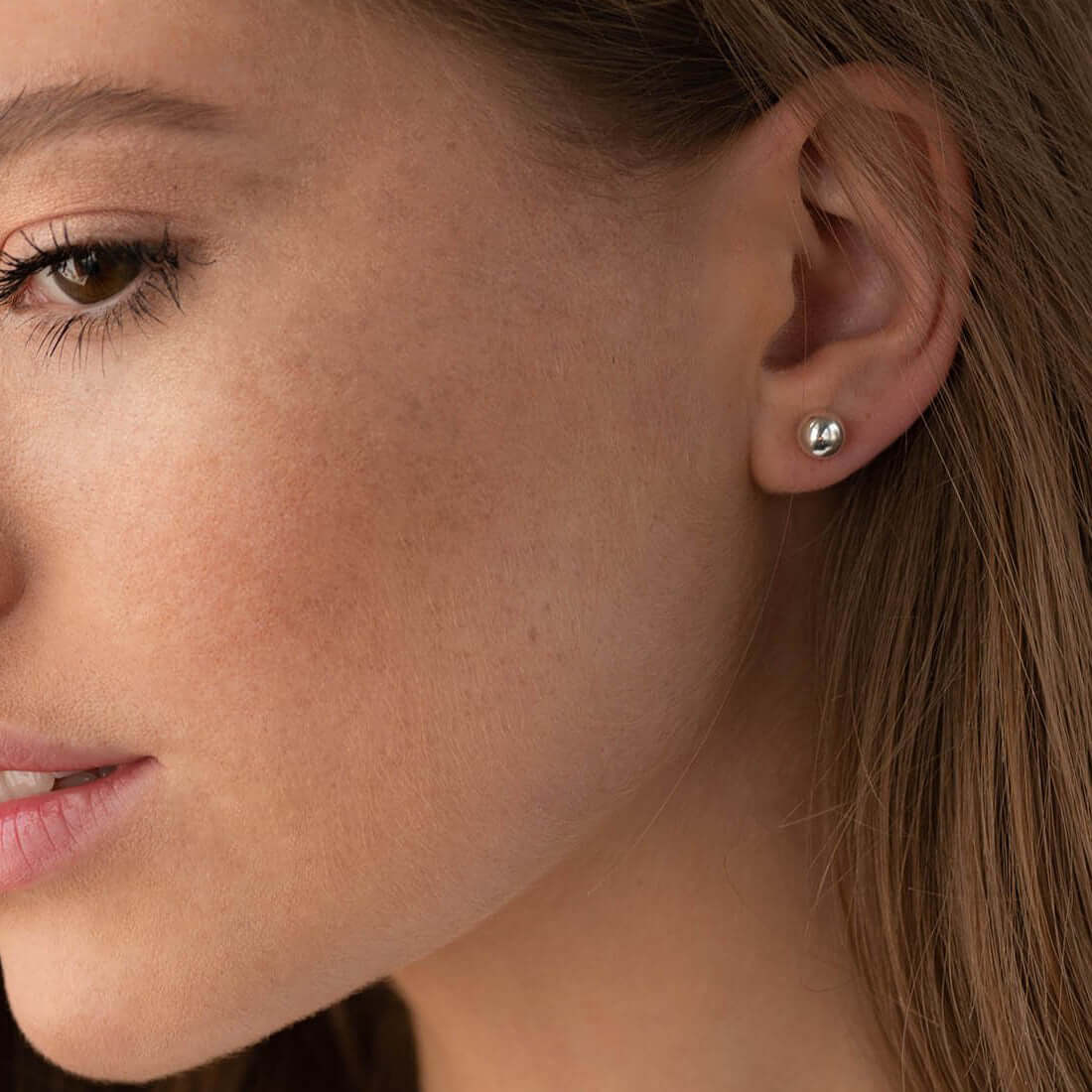 Solid Silver Ball 0.6 cm Stud Earrings Modern Minimal Jewelry