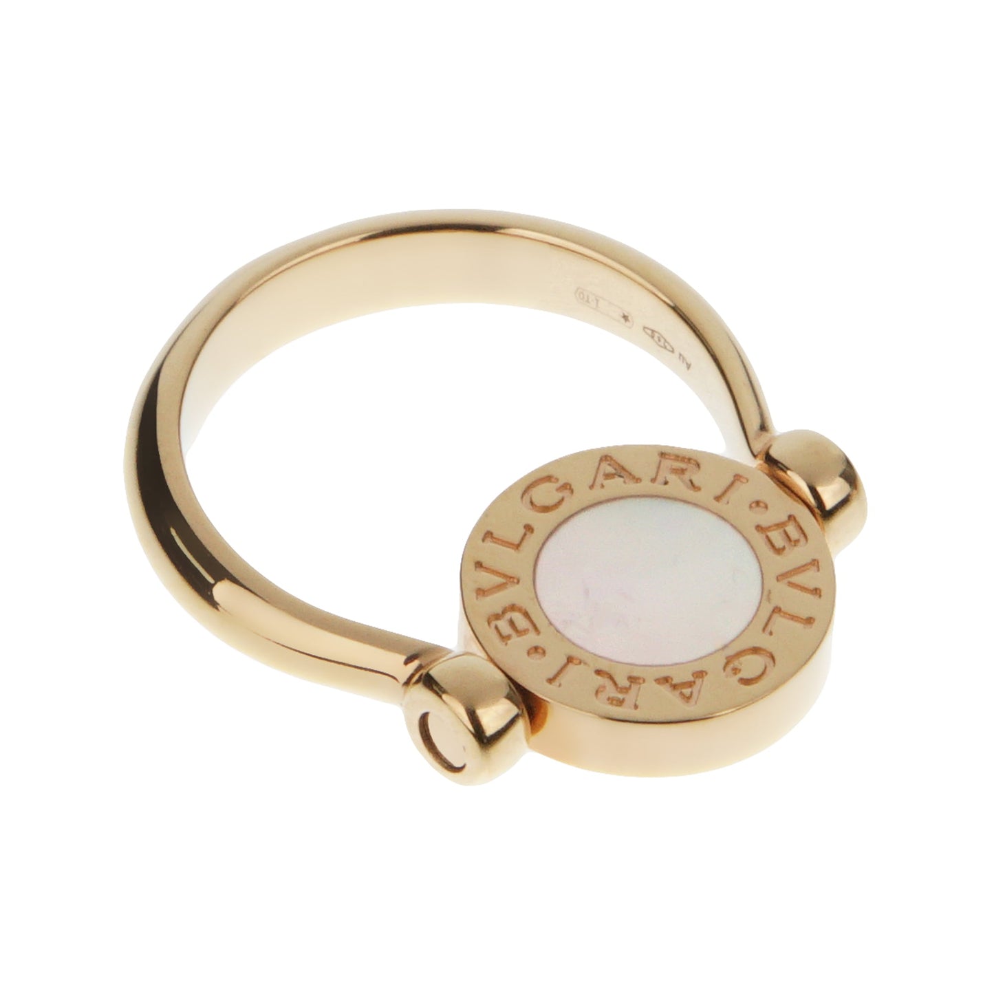 Bvlthtgari Bvlthtgari Mother of Pearl and Carnelian Rose Gold Ring