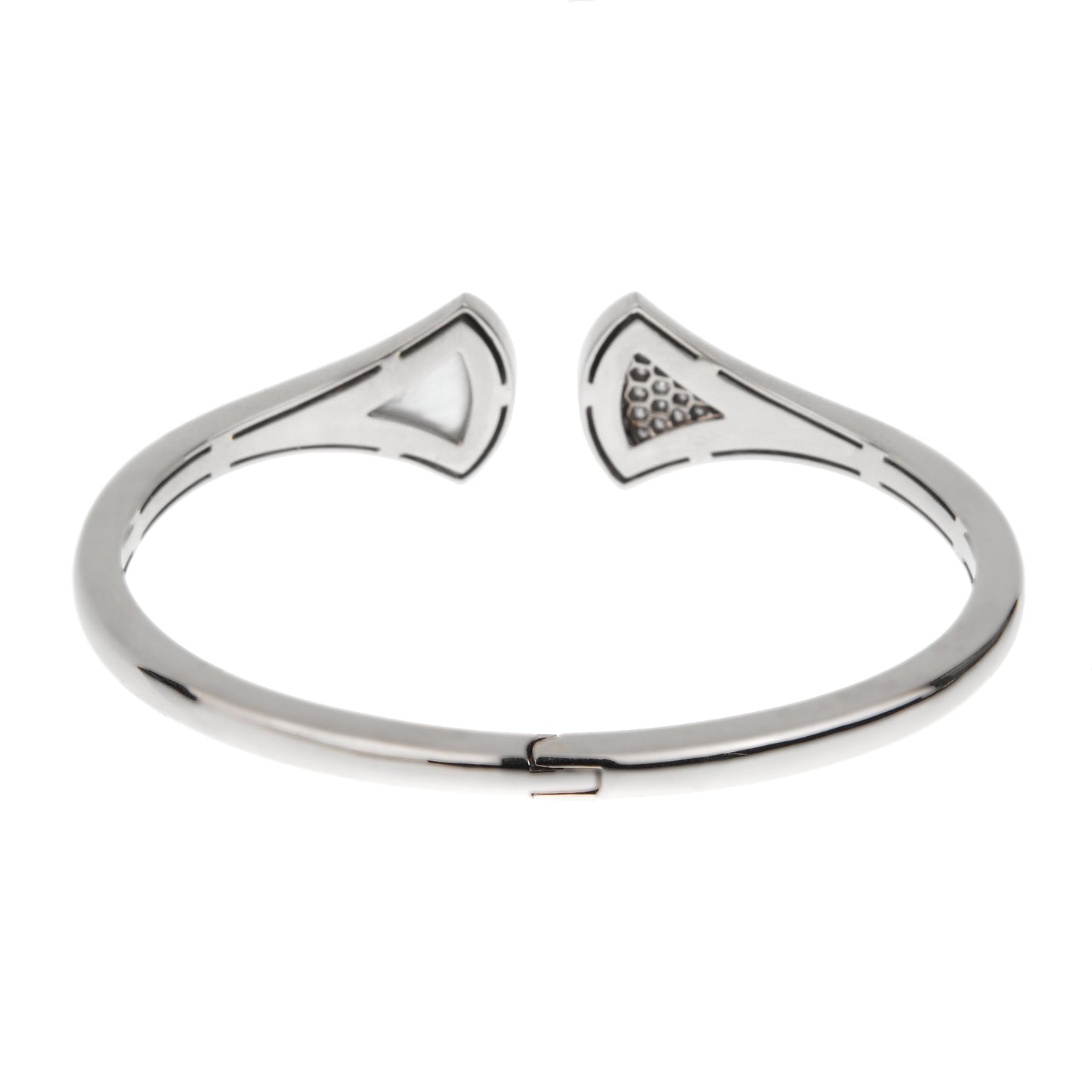 Bvlthtgari Divas Dream Diamond Mother of Pearl 18k White Gold Cuff Bangle